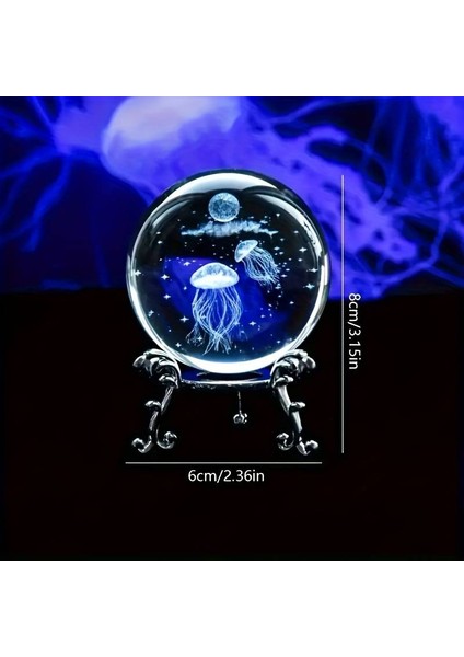 Dekoratif Metal Ayaklı Deniz Anası Tasarımlı 3d Cam Küre 6cm fiyatları