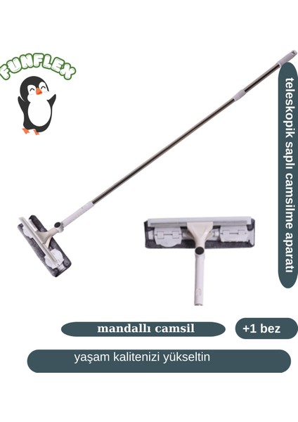 2'si 1 Arada Silecek ve Fırça Cam, Duvar, Zemin ve Pencere Temizleme Aracı