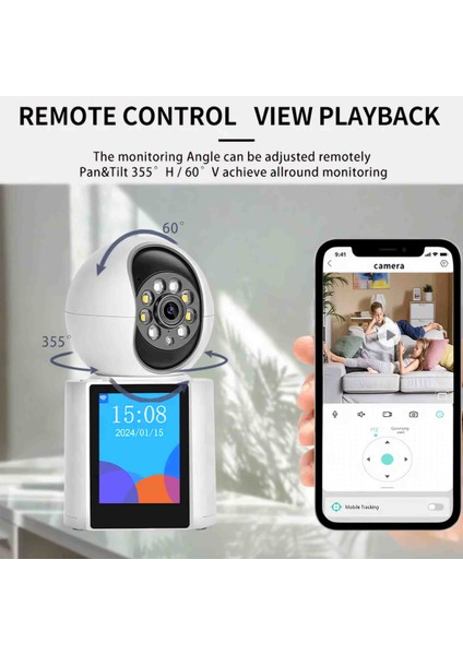 Iki Yönlü Sesli ve Görüntülü Görüşme Yapılabilen Uzaktan Izleme Ip Güvenlik Kamera Gece Modu Hareket Algılama