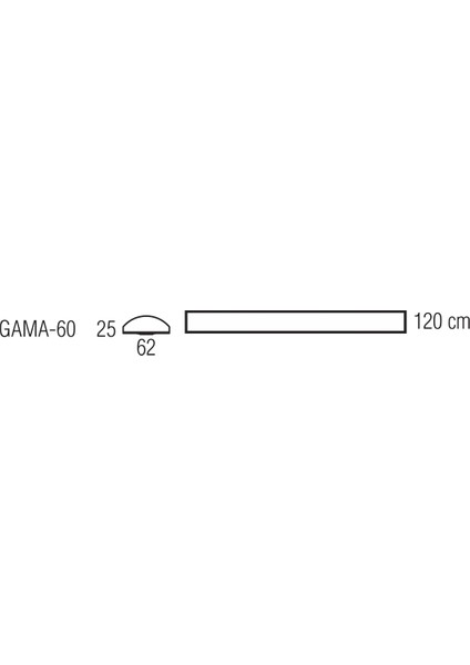 Gama 60W Prizma LED Bant Armatür Siyah 7000K 120CM