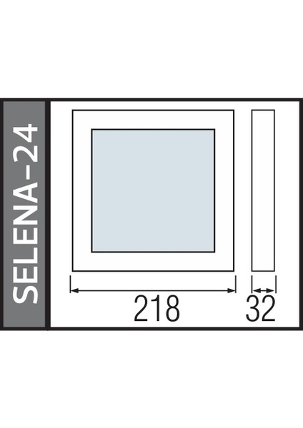 Selena 24W Kare LED Armatür Plastik Siyah 7000K IP20 fiyatları
