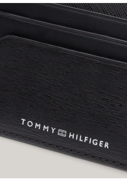 Tommy Hilfiger Siyah Erkek Kartlık Th Plaque cc Holder