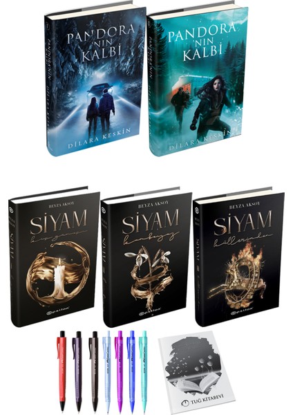 Pandora'nın Kalbi 2li Set Ciltli Dilara Keskin ve Siyam 3lü Set Ciltli Beyza Aksoy