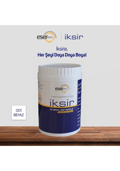 Iksir Su Bazlı Akrilik Evsel Dönüşüm Boyası (MOBİLYA-FAYANS-DOLAP-AHŞAP-PLASTİK-CAM) BÜTÜN YÜZEYLERDE ÜSTÜN YAPIŞMA PERFORMANSI
