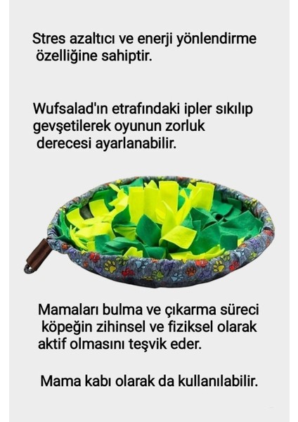 Orijinal Wufsalad Köpek Yavaş Besleme İçin Koklama Matı, Interaktif Mama Saklamalı Kokla Bul Oyuncağı