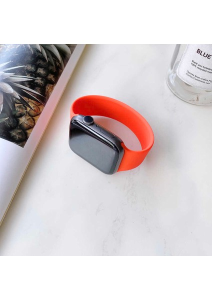 Watch Ultra 49MM Kordon Uyumlu Krd-31 Solo Loop Small Strap Kayış App Turuncu