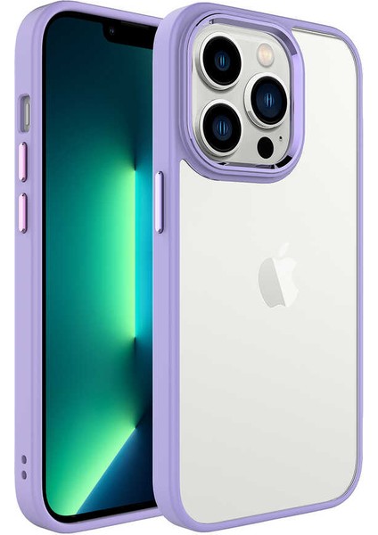 iPhone 14 Pro Max - Uyumlu Appfube Krom Kapak-Lila
