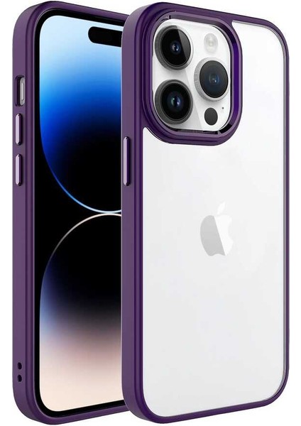 iPhone 14 Pro Max - Uyumlu Appfube Krom Kapak-Derin Mor