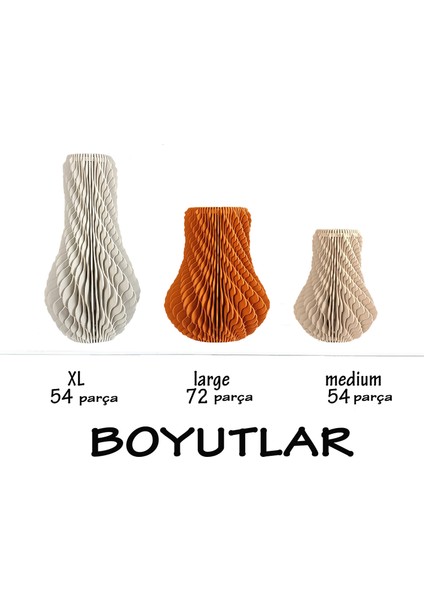 Bej Helezon Desenli Ahşap Vazo | Parametrik Sanat, Iskandinav Tasarımı Medium fiyatları