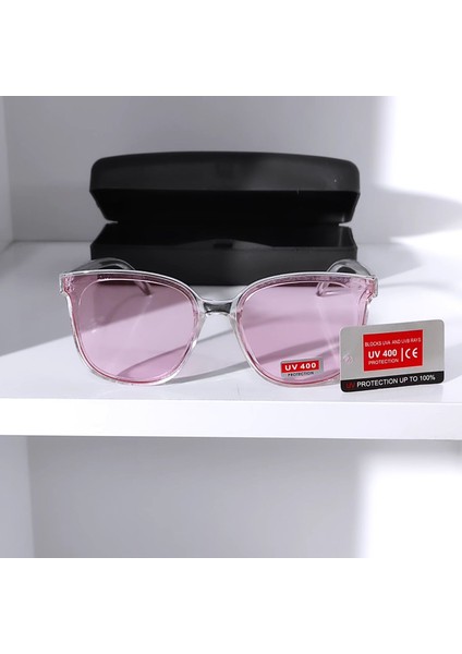 Ayel Glasses Kare Kadın Güneş  Gözlüğü Pembe  Şeffaf