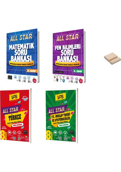 LGS 8. Sınıf All Star Matematik – Fen Bilimleri - Türkçe ve T.C. İnkılap Tarihi ve Atatürkçülük Soru Bankası 4'lü Set