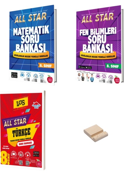 LGS 8. Sınıf All Star Matematik Fen Bilimleri ve Türkçe Soru Bankası 3'lü Set