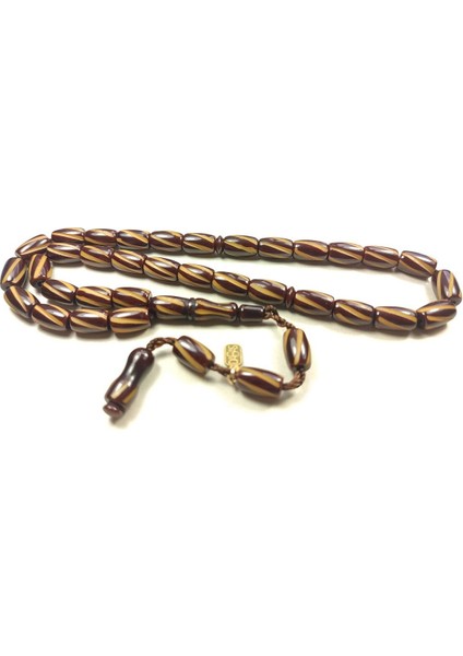 Muhammed Dabbas Usta Eseri Imzalı Kalem Oyma Işçilikli Sıkma Kehribar Sertifikalı 5564