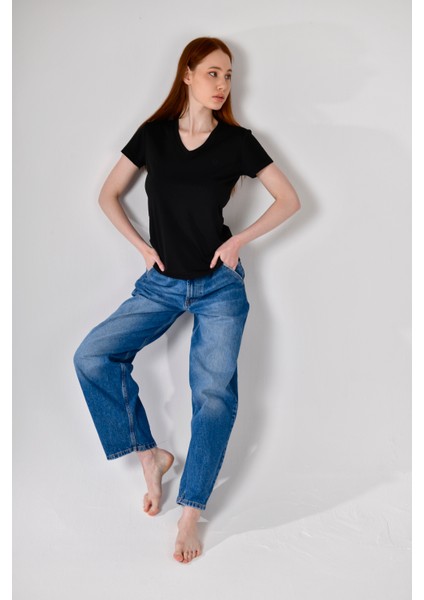 V Yaka Basic Tişört modelleri