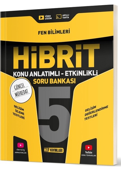 Hız Yayınları 2025 5. Sınıf Fen Bilimleri Hibrit - Konu Anlatımlı Soru Bankası