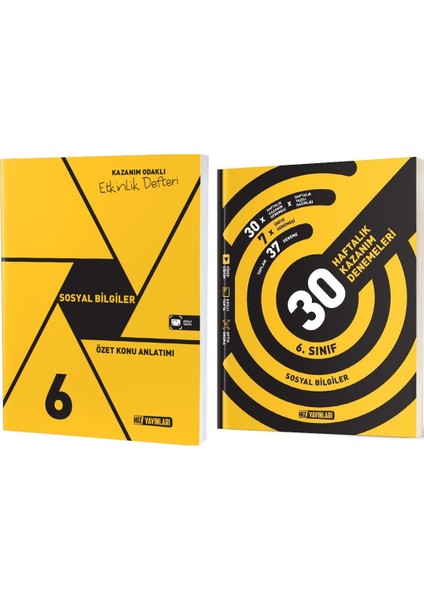 2025 6. Sınıf Sosyal Bilgiler Defter - 36 Haftalık Deneme Seti Seti 2 Kitap