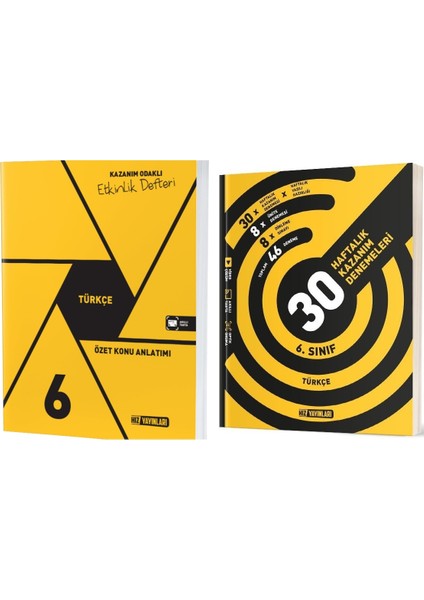 2025 6. Sınıf Türkçe Defter - 36 Haftalık Deneme Seti Seti 2 Kitap