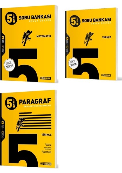 2025 5. Sınıf Matematik - Türkçe - Paragraf Soru Seti 3 Kitap