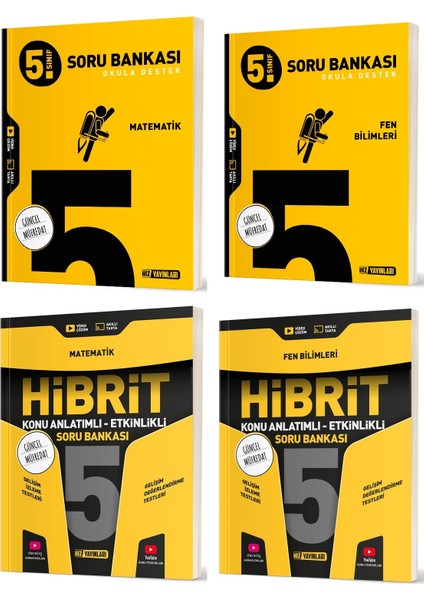 2025 5. Sınıf Matematik - Fen Bilimleri Soru Bankası 4 Kitap