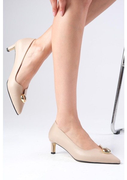 Mio Gusto Charlotte Ten Rengi Sivri Küt Burunlu Kadın Topuklu Ayakkabı indirimleri