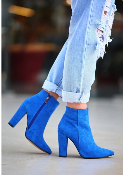 Loora Saks Mavisi Süet Topuklu Bot fiyatları