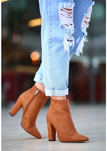 Loora Taba Süet Topuklu Bot fiyatları