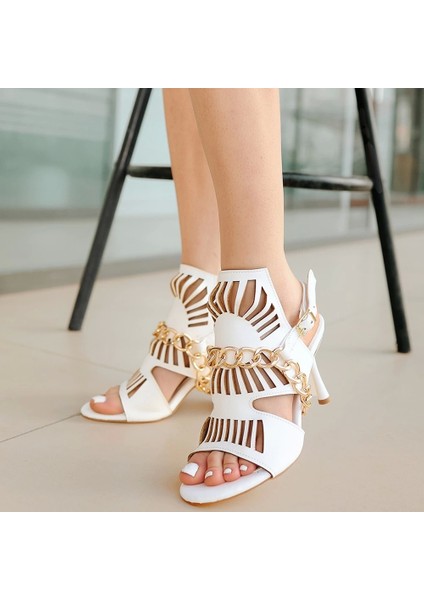Lidya Beyaz Cilt Topuklu Ayakkabı fırsatları