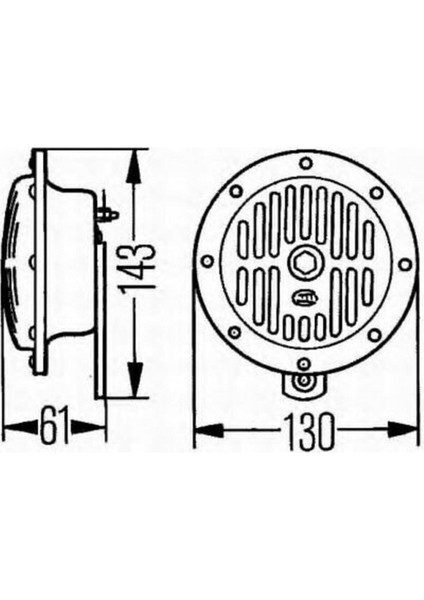 Hella Tipi, Perçinli Didit Korna Büyük Kafa 12VOLT 2 Adet