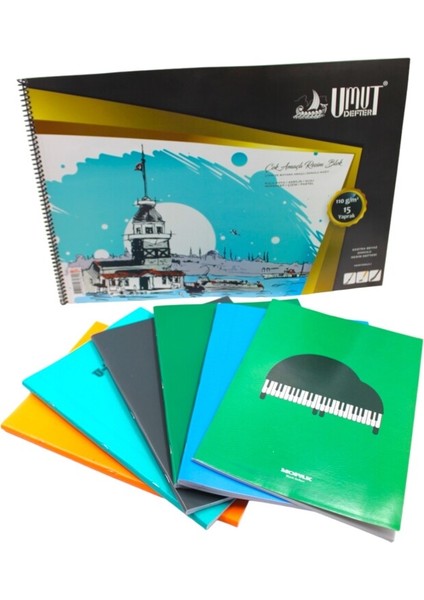 Ilkokul 2. Sınıf Yaratıcı Zihinler Için 3 Çizgili 2 Kareli A4 Defter Seti 7'li Mega Paket