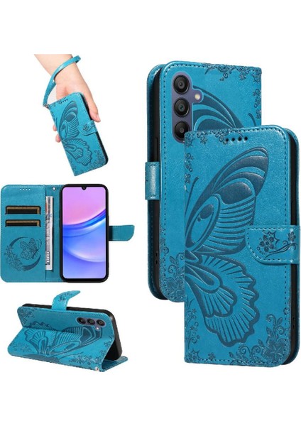 YH Market Samsung Galaxy A16 Için Flip Case Kredi Kartı ile Ayrılabilir El Kayışı (Yurt Dışından)