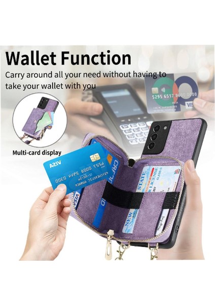 Samsung Galaxy S21 Ayarlanabilir Kordon Premium Deri 7 Kart (Yurt Dışından) fırsatları