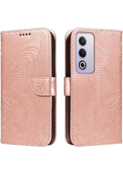Oppo A3 Pro 5g Için Flip Case Ayrılabilir El Kayışı ile Kabartmalı Kelebek (Yurt Dışından)
