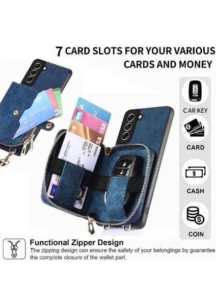 Samsung Galaxy S21 Fe Ayarlanabilir Kordon 7 Kart Yuvaları Için Kılıf Standı (Yurt Dışından)