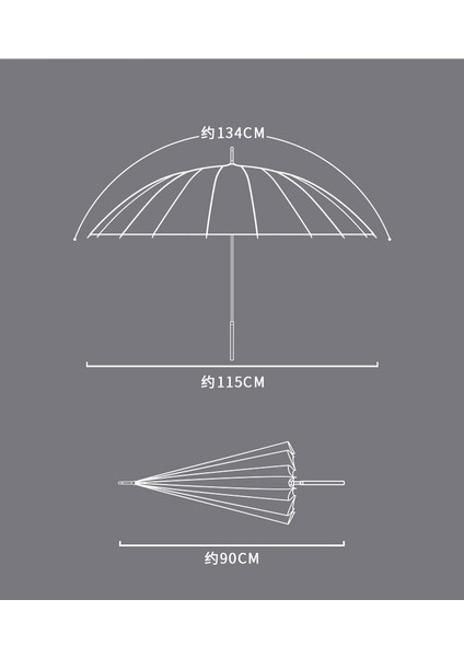 Yaratıcı ve Sade Retro 16 Kemikli Düz Şemsiye (Yurt Dışından) modelleri