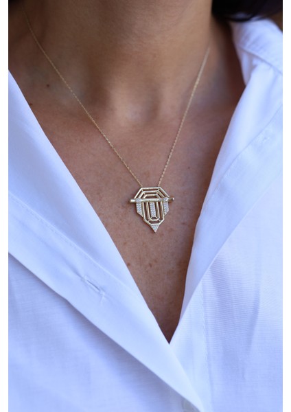 14 Ayar Altın Taşlı Tasarım Kolye fiyatları