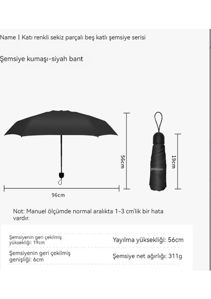 Mini Cep Kapsül Şemsiyesi, Küçük Taze Vinil Güneş Koruyucu Şemsiye, Yağmur Veya Parlaklık Şemsiyesi (Yurt Dışından)