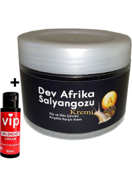 Vıp:25 Dev Afrika Salyàngozu Yaşlànma Kàrşıtı Krem 100ML Yanında Vip Bayan Gòğüs Şékìllendirici Krém 60 ml
