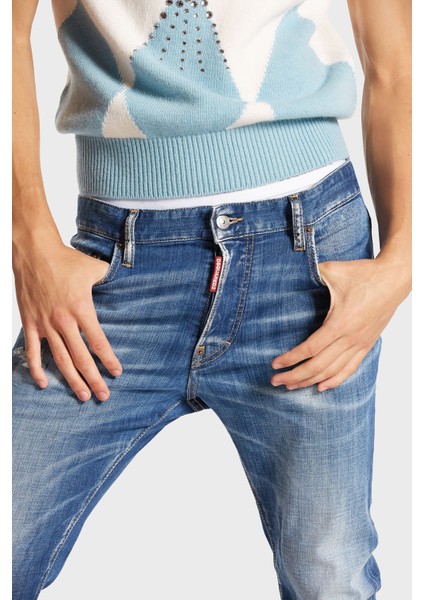 Logolu Streç Pamuklu Slim Fit Jeans Erkek Kot Pantolon S71LB1384 S30342 470 modelleri