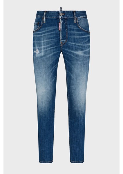 Logolu Streç Pamuklu Slim Fit Jeans Erkek Kot Pantolon S71LB1384 S30342 470 indirimleri