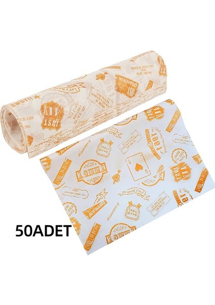 50 Adet Pişirme Kağıdı Damgası Mühür Balmumu Kağıt Sandviç Şeker Kek Peynir Sarma Kağıt Gıda (Yurt Dışından)