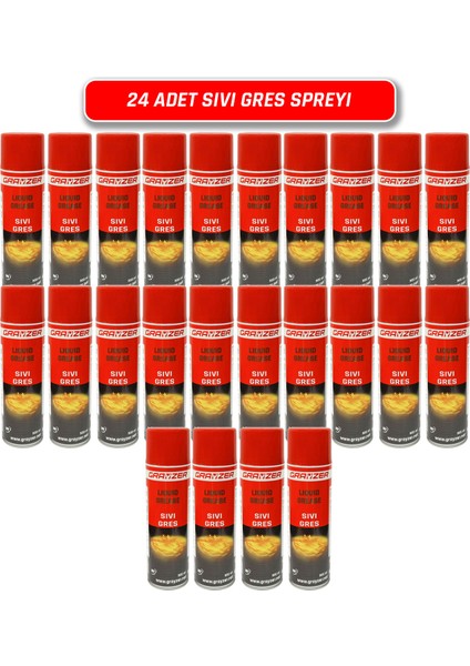 Sıvı Gres Yağlama Spreyi 500 ml (1 Koli 24 Adet)