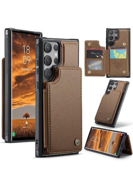 Samsung Galaxy S24 Ultra Kart Tutucu Pu Deri Için Caseme Cüzdan Kılıf (Yurt Dışından)