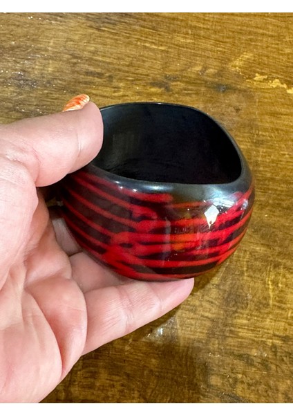 Kırmızı Yılan Desenli Kemik Kadın Hint Bileziği Çap 7 cm fırsatları