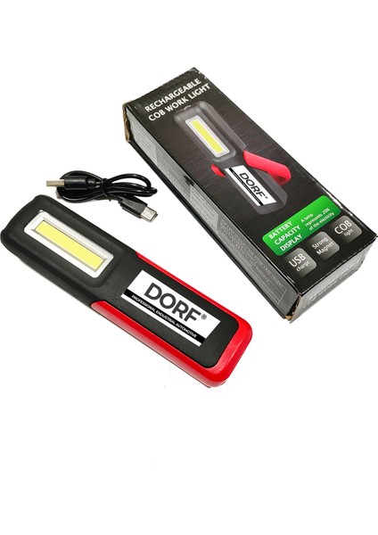 Şarjlı Çalışma Lambası Cob LED 300 Lümen Mıknatıslı