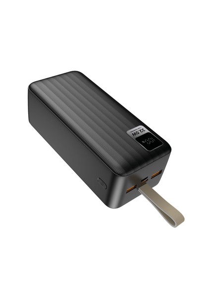 G530 50000MAH Micro+Type-C+Usb PD20W+QC3.0 18W Siyah LCD Taşınabilir Pil Şarj Cihazı Powerban