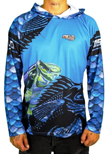 Performans Balıkçı T-Shirt Kapüşonlu Fish Scale