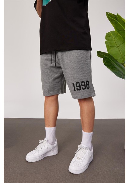 1998 Örme Kumaş Gri Şort