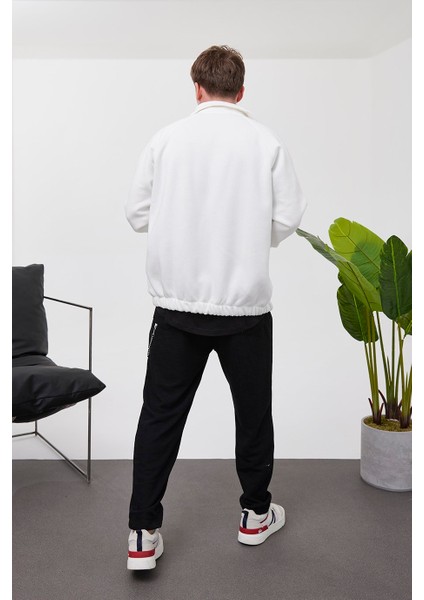 Fermuarlı Basic Beyaz Ceket fiyatları