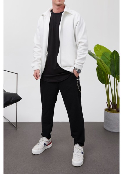 Fermuarlı Basic Beyaz Ceket modelleri