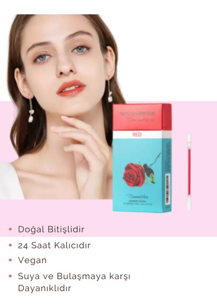 Kırmızı Ruj Çubukları Tattoo Lipstick 24 Saat Kalıcı 20 Adet